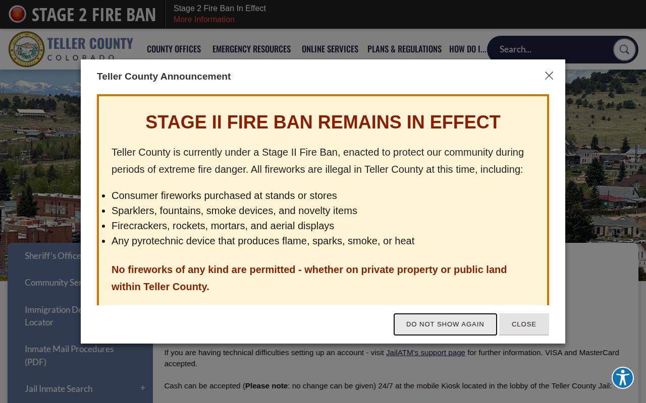 Teller County no longer in custody mail handling cue for released inmates